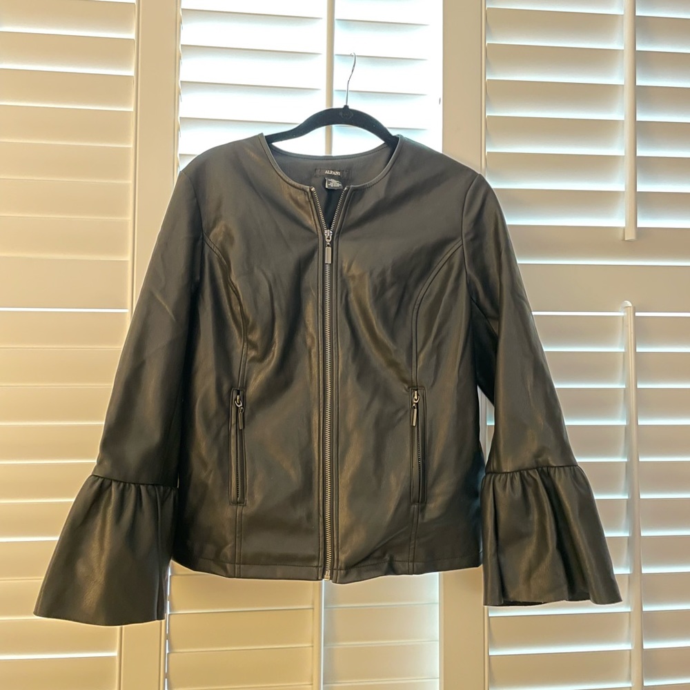 Alfani Faux Learher Fitted Jacket